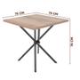 Imagem de Mesa De Jantar Quadrada Com 4 Cadeiras Aço 75cm Preto Carvalho Caspian Shop Jm