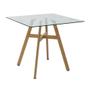 Imagem de Mesa De Jantar Quadrada Com Tampo De Vidro Valencia 80 Cm