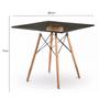 Imagem de Mesa de Jantar Quadrada Eames Eiffel  80cm MDF TX Preto