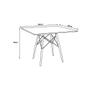 Imagem de Mesa de Jantar Quadrada Eames Eiffel 90cm Branca Base Madeira