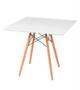 Imagem de Mesa de Jantar Quadrada Eiffel 80cm MDF Charles Eames - Base em Madeira e Aço Carbono Branco