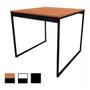 Imagem de Mesa de Jantar Quadrada Industrial Salt Lake Carvalho e Preta 80 x 80cm para 4 lugares Cozinha