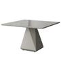 Imagem de Mesa de Jantar Quadrada Lia Tampo Vidro Base Diamante Off White CCS