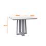 Imagem de Mesa de Jantar Quadrada Tampo com Vidro Leka 100 cm Preto Base Off White - D'Rossi