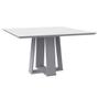 Imagem de Mesa de Jantar Quadrada Tampo com Vidro Leka 135 cm Off White - D'Rossi