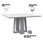 Imagem de Mesa de Jantar Quadrada Tampo com Vidro Leka 135 cm Off White - D'Rossi