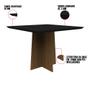 Imagem de Mesa de Jantar Quadrada Tampo com Vidro Tina 100 cm Preto Base Imbuia - D'Rossi
