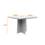 Imagem de Mesa de Jantar Quadrada Tampo com Vidro Tina 100 cm Preto Base Imbuia - D'Rossi