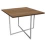 Imagem de Mesa de Jantar Quadrado Thales 90cm Industrial Ferro Prata Tampo 100% MDF Castanho - Ahazzo Móveis