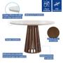 Imagem de Mesa de Jantar Redonda 100cm Kansas Chocolate/off White com 4 Cadeiras Estofadas Canela - Suede Cru