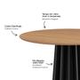 Imagem de Mesa de Jantar Redonda 105cm com Tampo de Vidro 100% MDF
