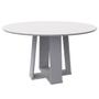 Imagem de Mesa De Jantar Redonda 135 x 135 cm Tampo De Madeira Com Vidro Isabela Cor Off White New Ceval