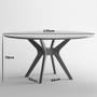 Imagem de Mesa de Jantar Redonda 135cm Madeira 6 lugares Orion - Imbuia