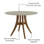 Imagem de Mesa de Jantar Redonda 4 Lugares com Tampo de Vidro 109cm Ref 910