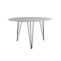 Imagem de Mesa de Jantar Redonda 90cm Branca Clips 3 Pés com 4 Cadeiras Eames Eiffel Brancas Ferro Preto