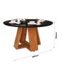 Imagem de Mesa De Jantar Redonda 90cm De Diâmetro Em MDF E Tampo Vidro Laqueado