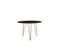 Imagem de Mesa de Jantar Redonda 90cm Preta Clips 3 Pés com 4 Cadeiras Eames Eiffel Pretas Base Cobre