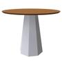 Imagem de Mesa de Jantar Redonda Agnes 135 cm Imbuia Base Off White - D'Rossi