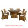 Imagem de Mesa de Jantar Redonda com 6 Cadeiras Maracaipe Base Aço em Junco - Imbuia