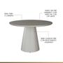 Imagem de Mesa de Jantar Redonda com Base Cone 130cm Liz Tampo Vidro Off White CCS