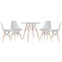 Imagem de Mesa de jantar redonda com tampo de vidro Eames 80 cm + 4 cadeiras Eiffel DSW