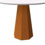 Imagem de Mesa de Jantar Redonda com Tampo de Vidro Isis Off White e Ype 100 cm