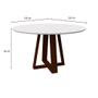 Imagem de Mesa de Jantar Redonda com Tampo de Vidro Vitoria Off White e Amêndoa 135 cm