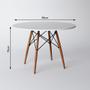 Imagem de Mesa de Jantar Redonda Eiffel Eames Premium 90cm de Madeira Branco - Up Home