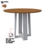 Imagem de Mesa de Jantar Redonda Lara 120 cm Imbuia Base Off White - D'Rossi