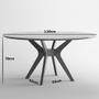 Imagem de Mesa de Jantar Redonda Madeira com vidro Orion - Branco/Imbuia