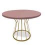 Imagem de Mesa De jantar Redonda Maisa 90x90x75cm Ferro Dourado Tampo 100% MDF Rosa - Ahazzo Móveis