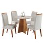 Imagem de Mesa de Jantar Redonda Riu com 4 Cadeiras Madeira Maciça Vegas