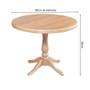 Imagem de Mesa de Jantar Redonda Rústica 80cm Madeira Maciça Madalena - Natural