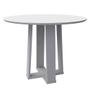Imagem de Mesa de Jantar Redonda Tampo com Vidro Lara 100 cm Off White - D'Rossi