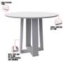 Imagem de Mesa de Jantar Redonda Tampo com Vidro Lara 100 cm Off White - D'Rossi