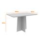 Imagem de Mesa de Jantar Redonda Tampo com Vidro Lara 120 cm Off White Base Imbuia - D'Rossi