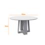 Imagem de Mesa de Jantar Redonda Tampo com Vidro Lara 135 cm Preto Base Off White - D'Rossi