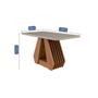 Imagem de Mesa De Jantar Retangular 130X80Cm Tampo Mdf/Vidro Agata Cimol Cinamomo/Off White