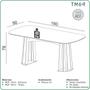 Imagem de Mesa de Jantar Retangular 180cm com 6 Cadeiras 100% MDF