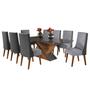 Imagem de Mesa de Jantar Retangular 200x90 Cecilia com 8 Cadeiras em Madeira Maciça Topazio