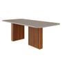 Imagem de Mesa De Jantar Retangular 210X100cm Tampo Mdf/Vidro Ester Cimol Cinamomo/Off White