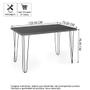 Imagem de Mesa de Jantar Retangular 4 Lugares 120x75 Base de Ferro Hairpin Preto - Straub Web