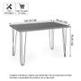 Imagem de Mesa de Jantar Retangular 4 Lugares 130x80 Base de Ferro Hairpin Preto - Straub Web