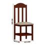 Imagem de Mesa De Jantar Retangular 6 Lugares Estofados Madeira Maciça Safira Castanho Shop JM