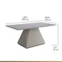 Imagem de Mesa De Jantar Retangular 8 Lugares 200x100cm Lia Tampo Vidro Off White CCS