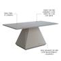 Imagem de Mesa De Jantar Retangular 8 Lugares 200x100cm Lia Tampo Vidro Off White CCS