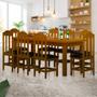 Imagem de Mesa De Jantar Retangular 8 Lugares Estofados Madeira Maciça Safira Imbuia Shop JM