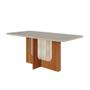 Imagem de Mesa De Jantar Retangular 90X180cm Tampo Mdf/Vidro Louise Cimol Cinamomo/Off White