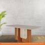 Imagem de Mesa De Jantar Retangular 90X180cm Tampo Mdf/Vidro Louise Cimol Cinamomo/Off White