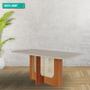 Imagem de Mesa De Jantar Retangular 90X180cm Tampo Mdf/Vidro Louise Cimol Cinamomo/Off White